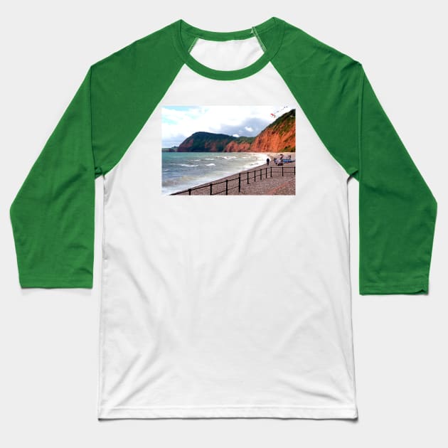 Sidmouth Beach Jurassic Coast Devon England Baseball T-Shirt by Andy Evans Photos